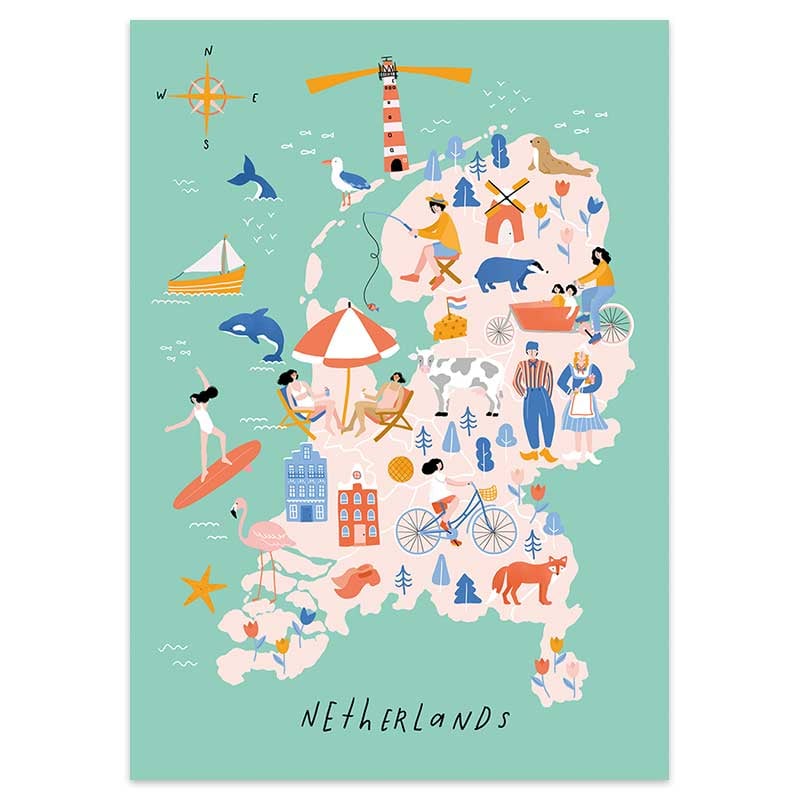 Ansichtkaart-Netherlands-van-Post-Papier